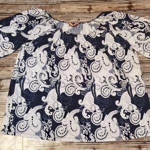 SJS Top size 3X . Blue and white.